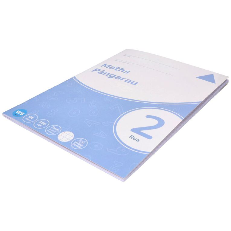 WS Maths 2 Rua 7mm Quad & Unruled 32 Leaf with Margins Blue