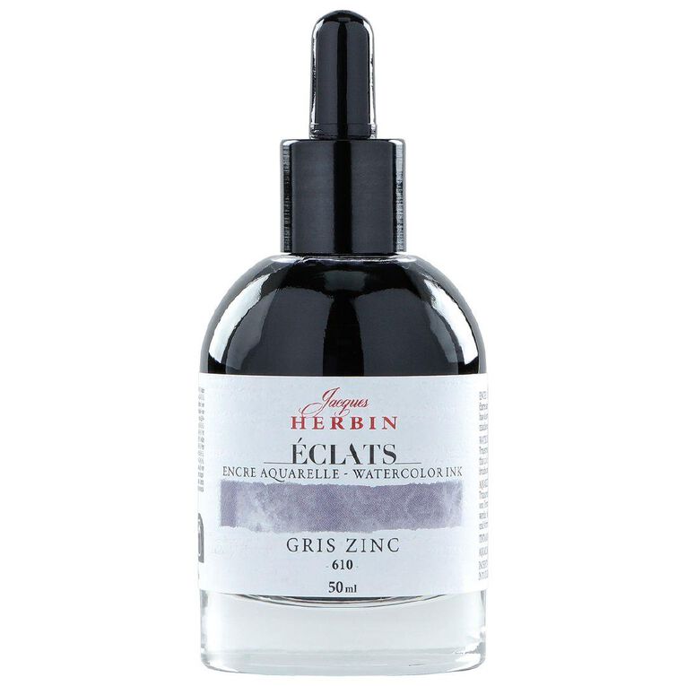Jacques Herbin Eclats Watercolour Ink 610 Zinc Grey 50ml