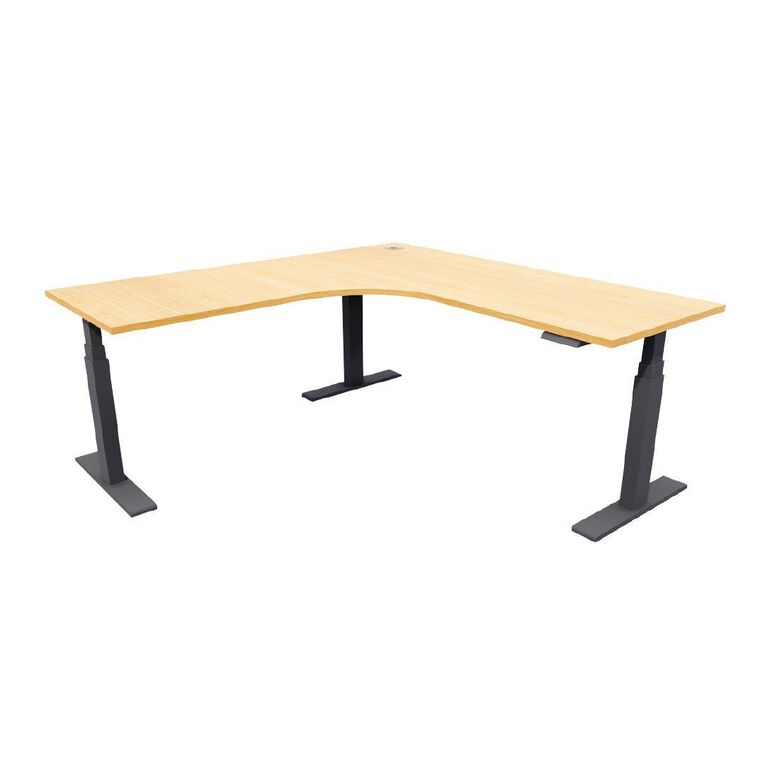 Zealand Electric Height Adjustable Workstation 1800 x 1800 x 700 Tawa