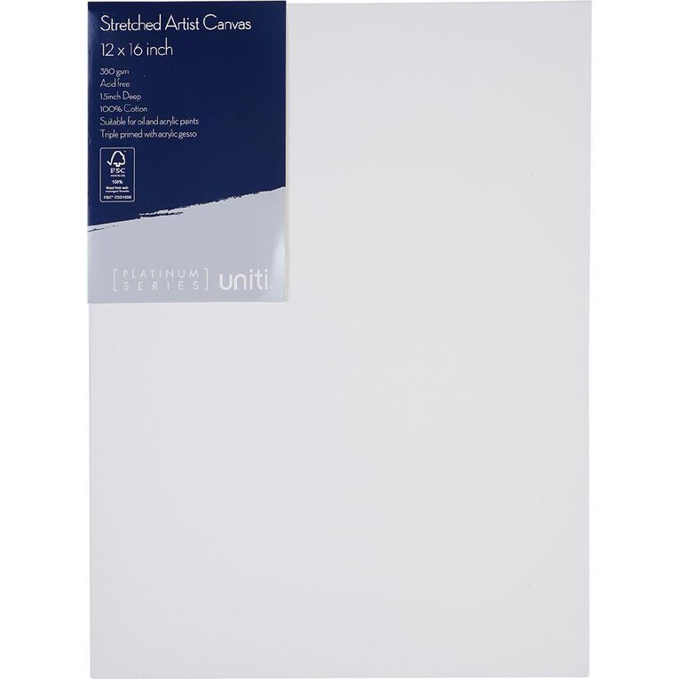Uniti Plat Canvas 12 Inch x 16 Inch 380gsm