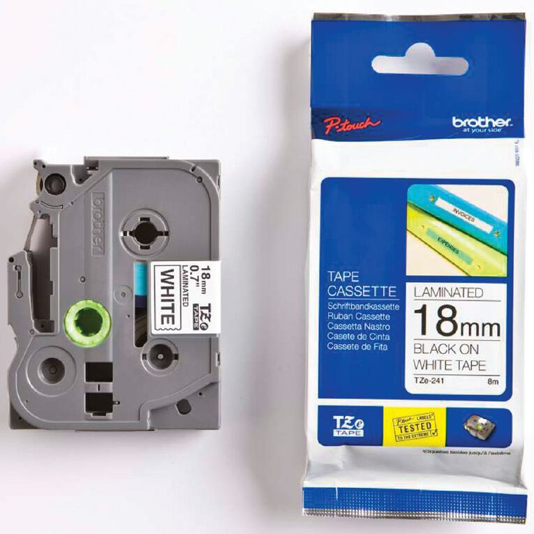 Brother Label Tape Tze-241 18mm Black On