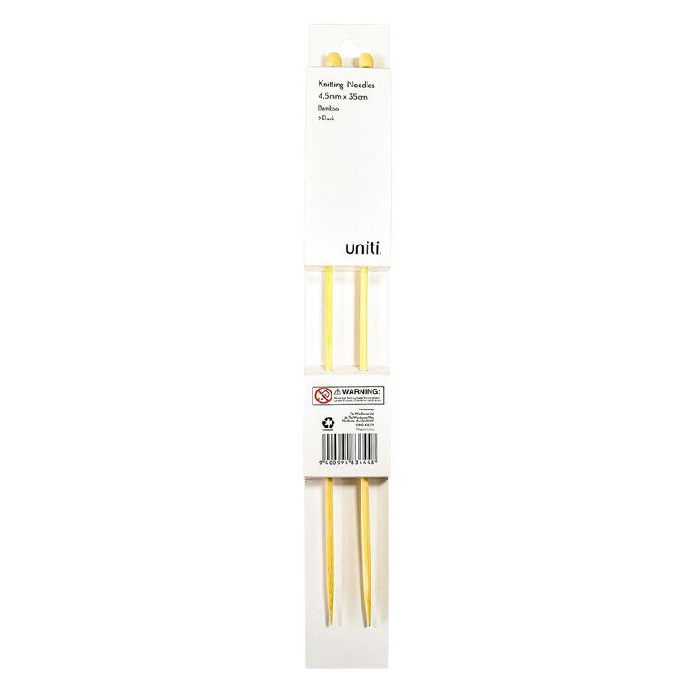 Uniti Bamboo Knitting Needles 4.5mm 35cm 2 Pack