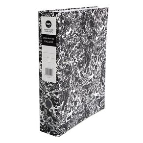 WS Lever Arch File Foolscap Mottle Black Black/White