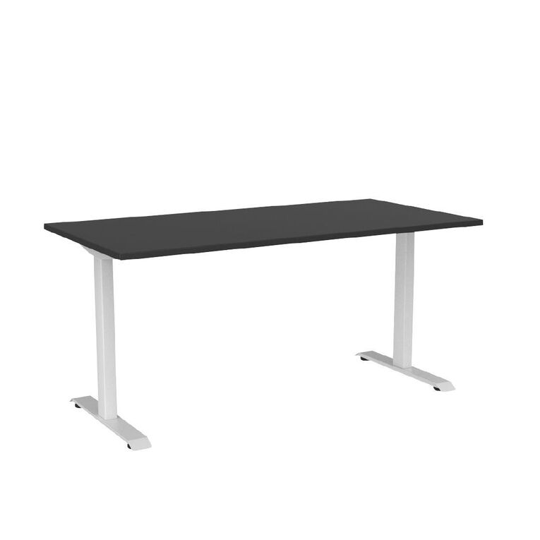 Knights Haven Fixed Single Sided Desk Frame with Black Top