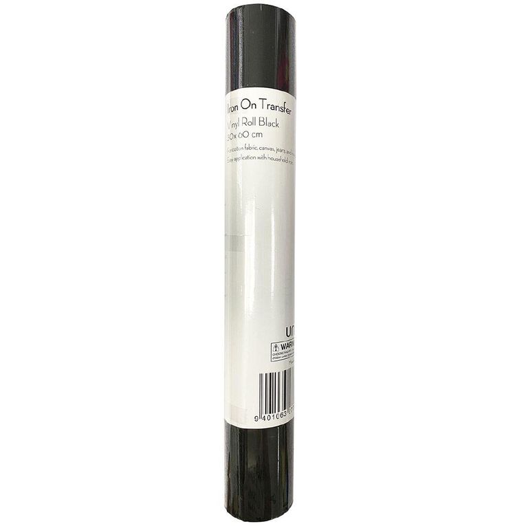 Uniti Iron-on Vinyl Roll 30cm x 60cm Black Black