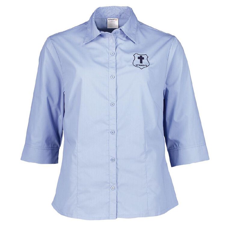 Schooltex St Mary's Hastings 3/4 Sleeve Blouse with Embroidery