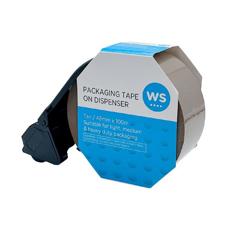 WS Packaging Tape On Dispenser Tan 48mm X 100m