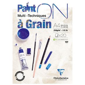 Clairefontaine Clairefontaine PaintON Pad Grain White A4 20 sheet White