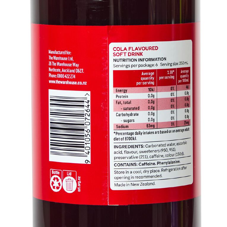 Nice 99% Sugar Free Cola Carbonated Soft Drink 1.5L