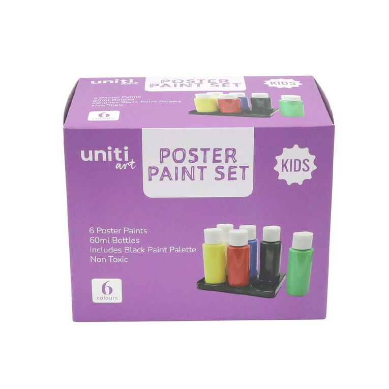 Uniti Kids Art Poster Paint 7 Piece Set 6 Pack