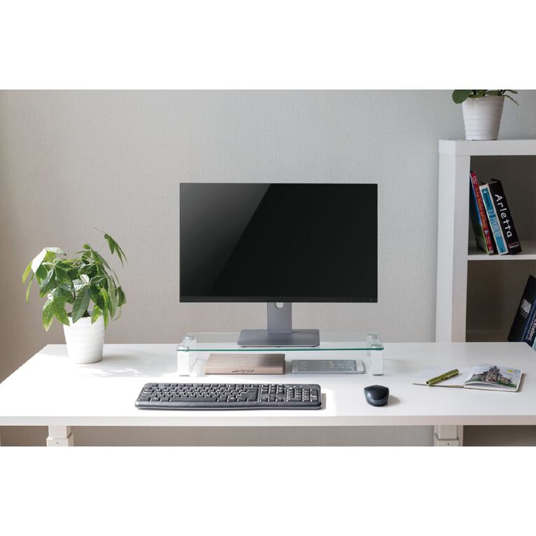 Bracom Universal Tabletop Monitor Riser Glass Top