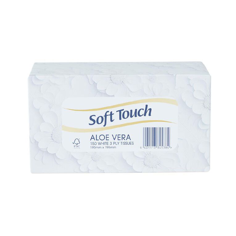 Soft Touch Aloe Vera Facial Tissues 3-ply 150 Pack