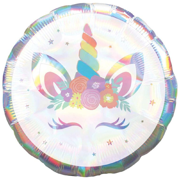 Anagram 45cm Standard Holographic Unicorn Party