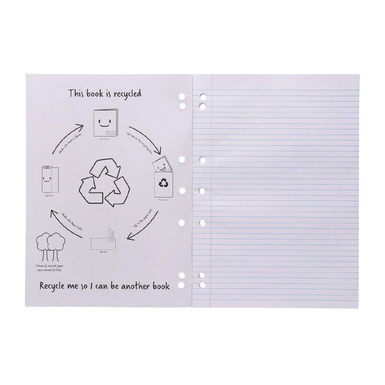 WS Exercise Book 1B8 7mm Ruled 36 Leaf Punched Red