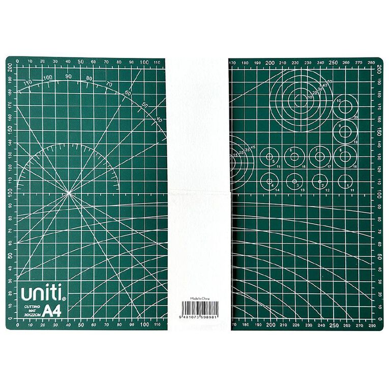Uniti Cutting Mat 300mm x 220mm x 3mm Green A4