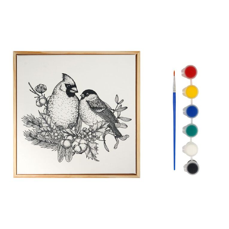 Uniti Framed DIY Paint Your Own Canvas Kit Birds