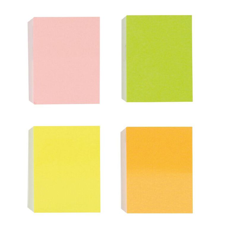 WS Fluoro Sticky Notes 38mm x 50mm 45 Sheet 4 Pack Multi-Coloured