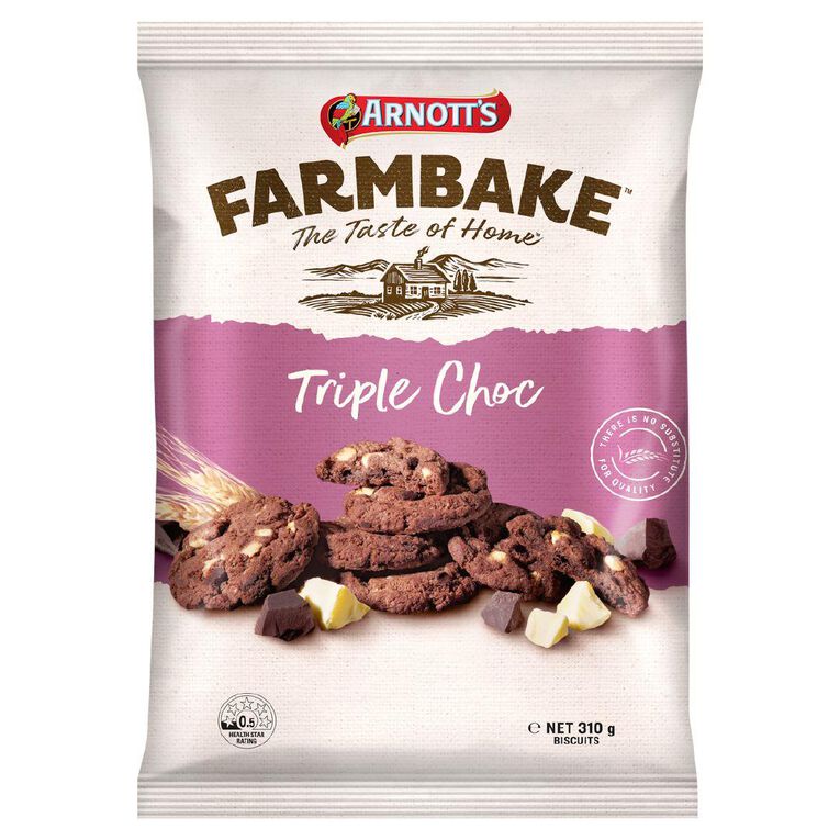 Arnott's Farmbake Triple Choc Cookies 310g
