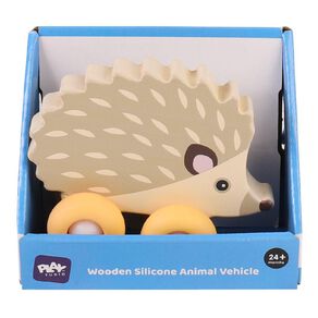 Play Studio Wooden Silicone Animal Vehicles Assorted