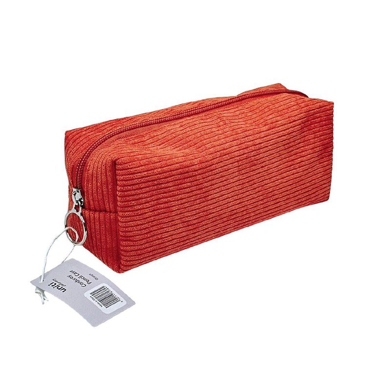 Uniti Stationery Corduroy Pencil Case Orange