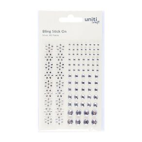 Uniti Bling Stickers Silver 80 Piece