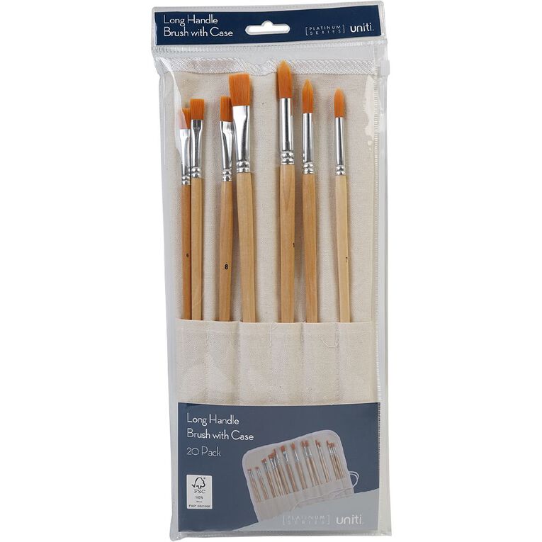 Uniti Platinum Long Handle Brush with Case 20 Pack