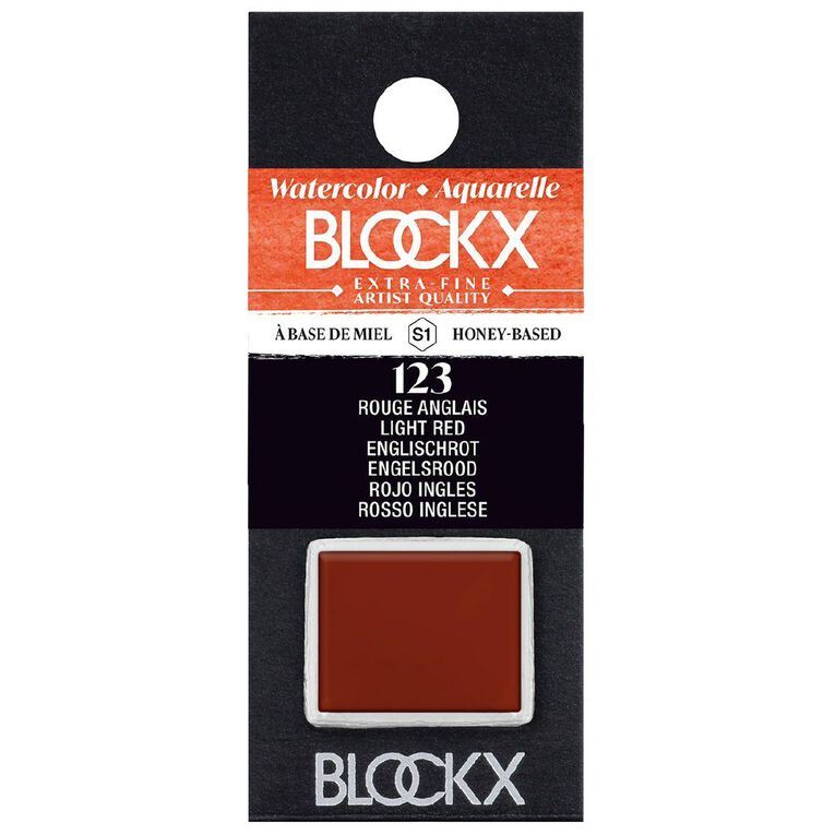 BLOCKX Watercolour Half Pan S1 123 Red Light Red Light