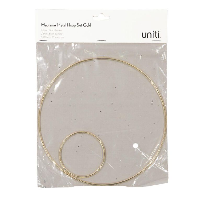 Uniti Macrame Hoop Set Gold