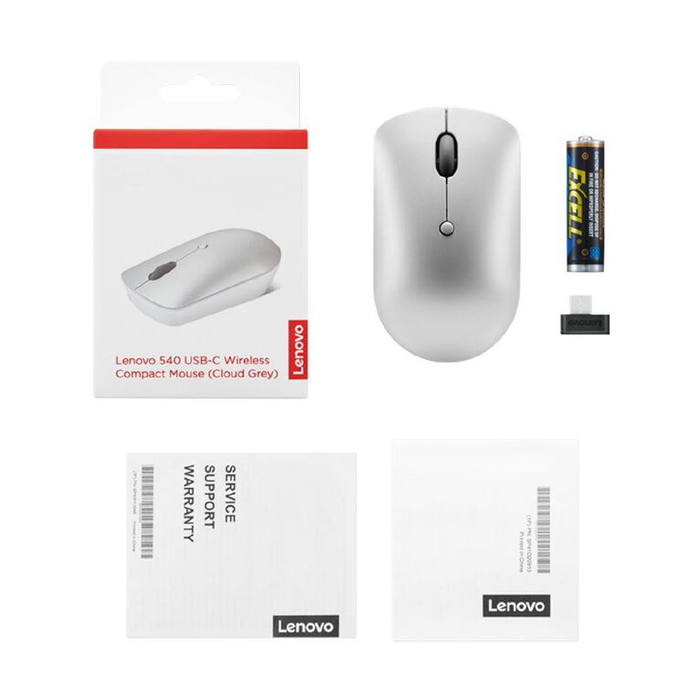 Lenovo 540 USB-C Wireless Compact Mouse Cloud Grey