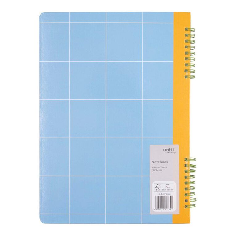 Uniti Stationery Checker Blue A4 Notebook