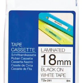 Brother Label Tape Tze-241 18mm Black On