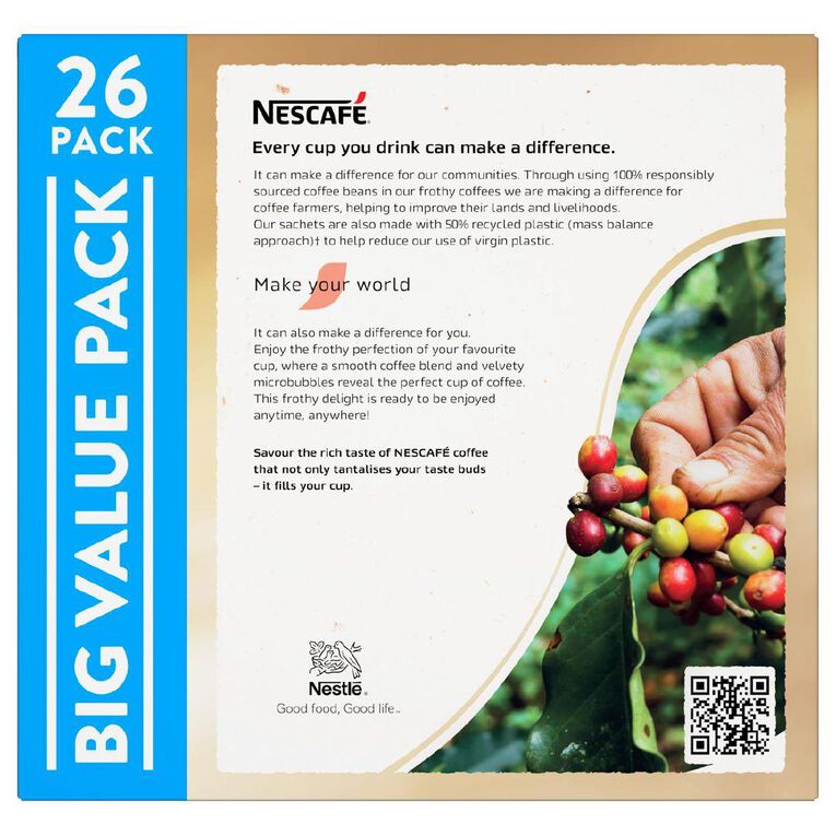 Nescafe Coffee Sachets Cappuccino 26 Pack