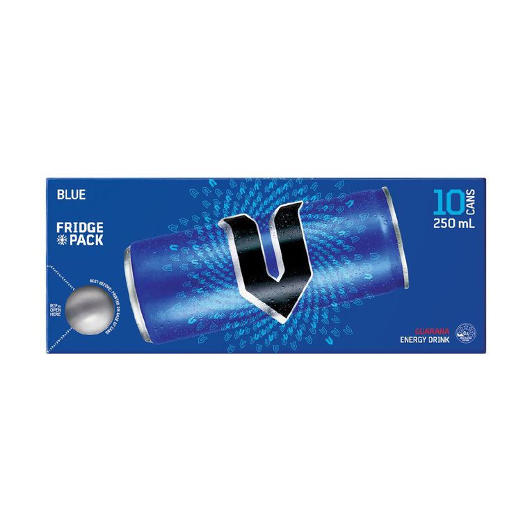 V Energy Drink Blue 250ml 10 Pack