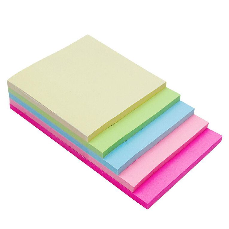 WS Sticky Notes 76mm x 76mm 50 Sheet 5 Pack Multi-Coloured 5 Pack