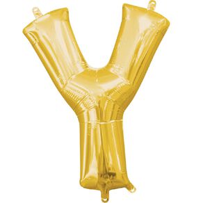 Anagram Small-Size Air Letter Y Gold Balloon