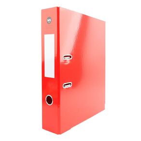 WS Lever Arch File Foolscap Red Red Mid