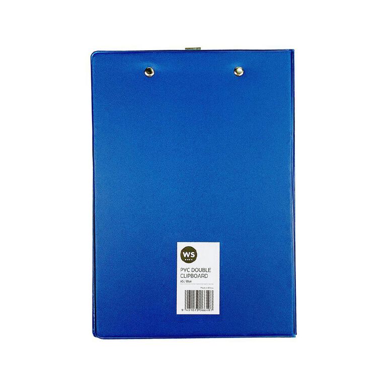 WS Clipboard Double PVC Blue Mid A5