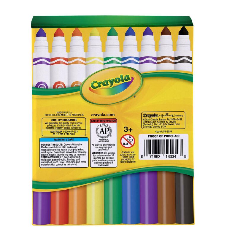 Crayola 32 Pack Classic Ultra-Clean Washable Broadline Marker Deskpack