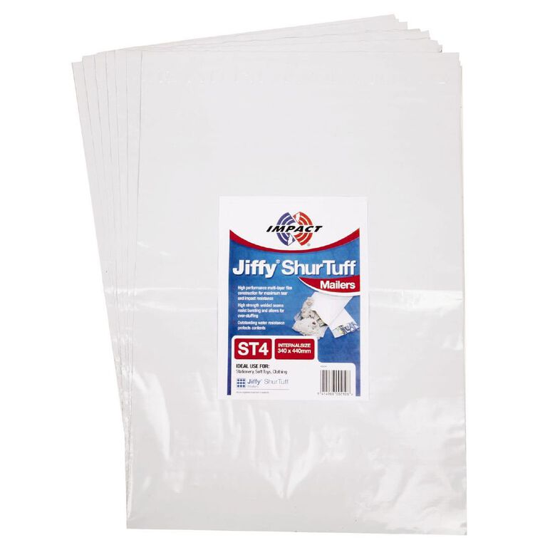 Jiffy Shurtuff Mailbag ST4 340 x 440mm 10 Pack White