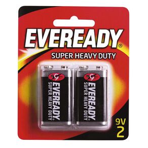 Eveready Super Heavy Duty Batteries 9 Volt 2 Pack