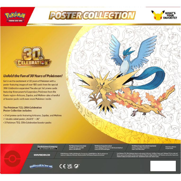 Pokemon 30th Celebration Poster Box - 1 PER CUSTOMER - Warehouse Stationery