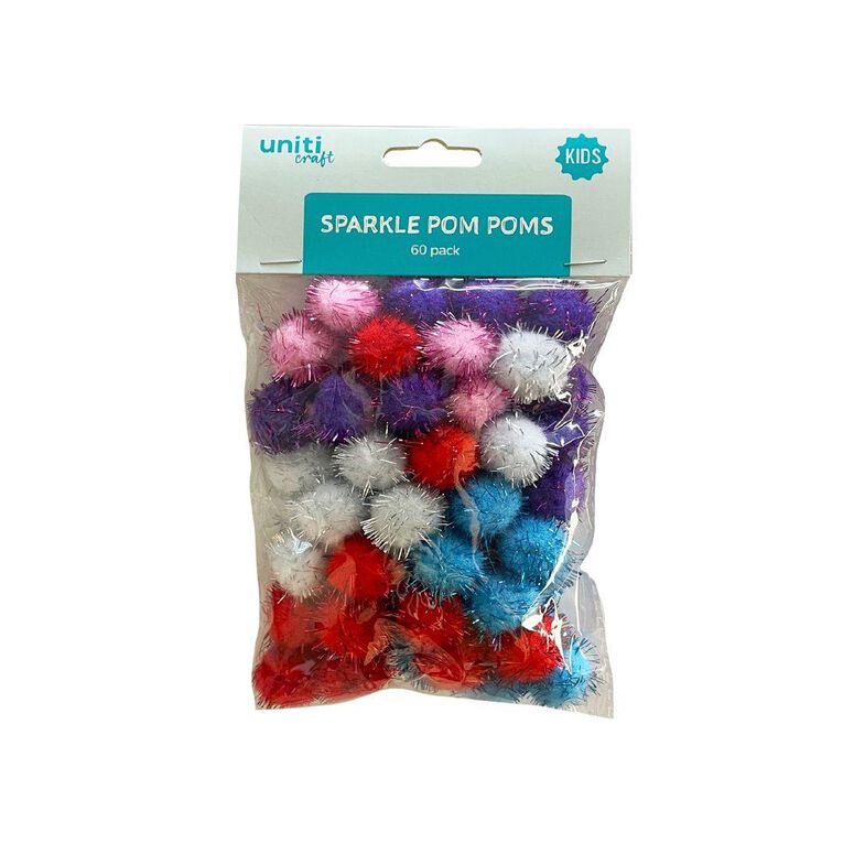 Uniti Sparkle Pom Poms 60 Pack