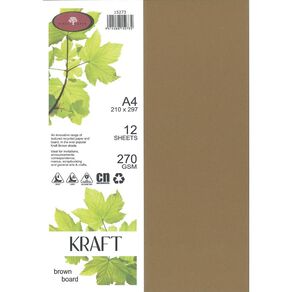 Direct Paper Enviro Board 270gsm Kraft A4 12 Pack