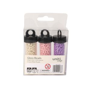 Uniti Glass Bead Set Cream Pink Purple