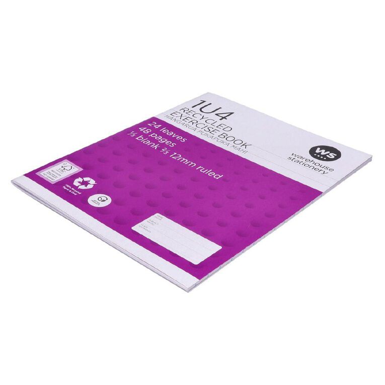 WS Exercise Book 1U4 12mm Ruled 24 Leaf Purple