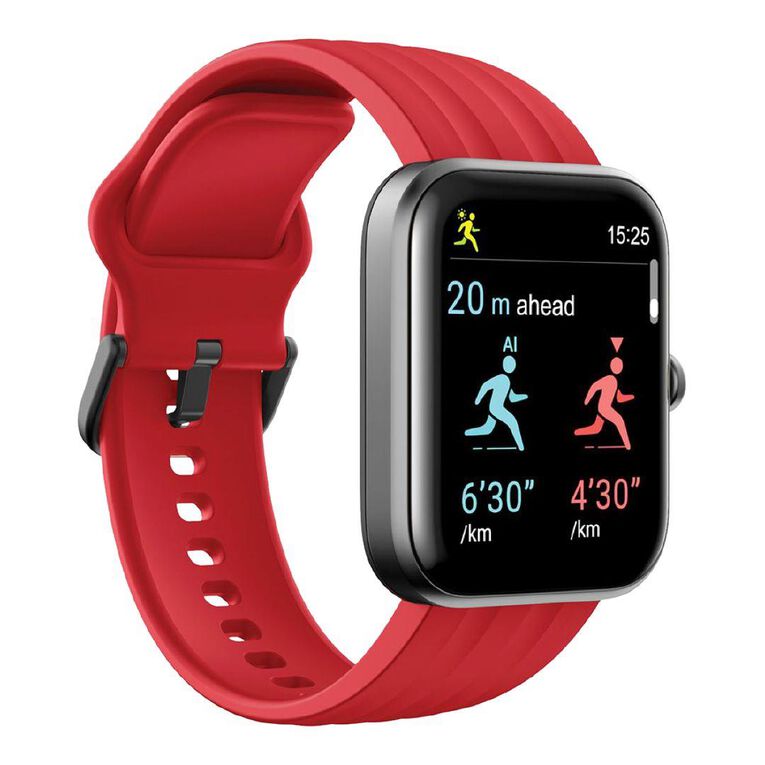 Ryze Evo Smart Watch With Alexa Red + Blue