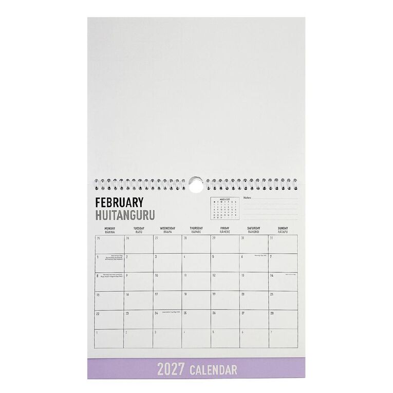 WS 2027 Wall Calendar Hard Back