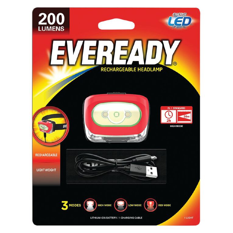 Eveready Recharge Headlight 200 Lumens
