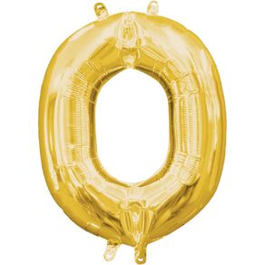 Anagram Small-Size Air Letter O Gold Balloon