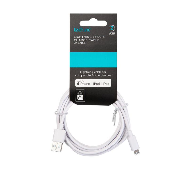 Tech.Inc USB A To Lightning Cable 2m White
